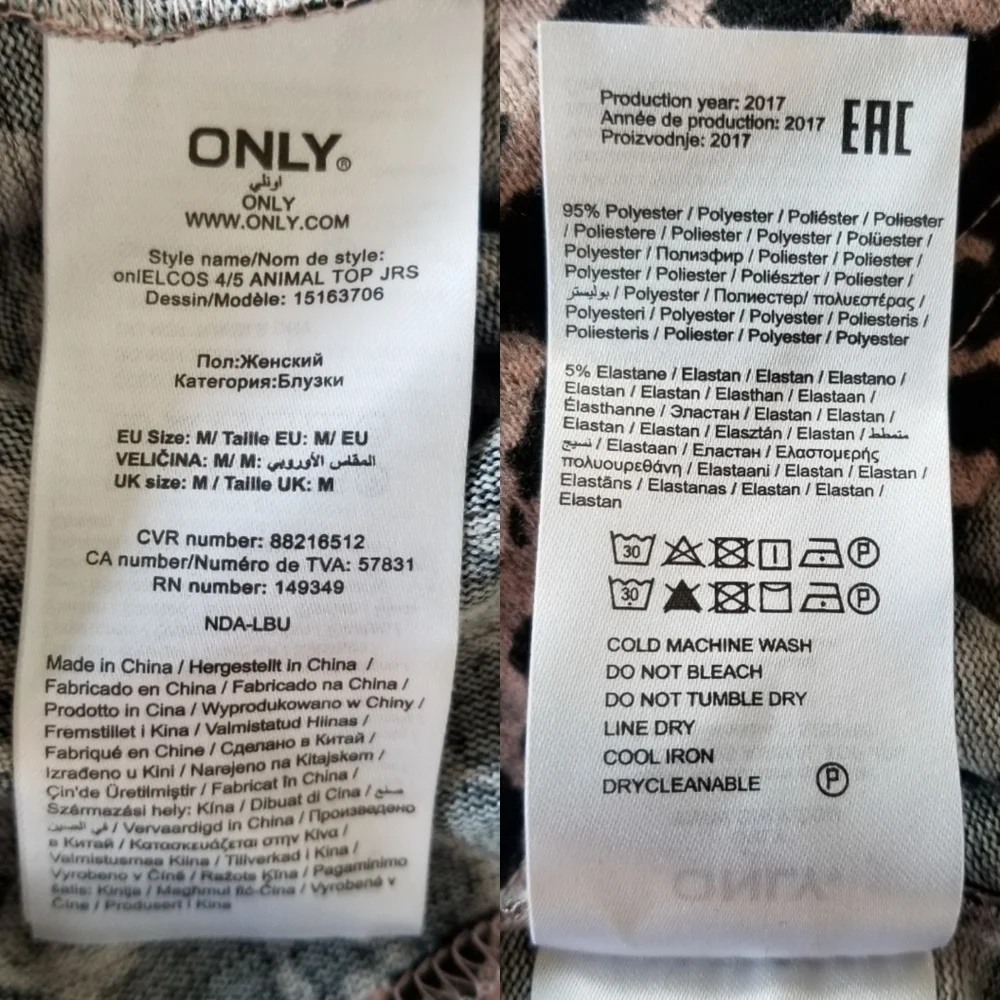 ONLY Animal Print Loose Long Sleeve Top in Blush Pink & Black - Picture 12 of 14